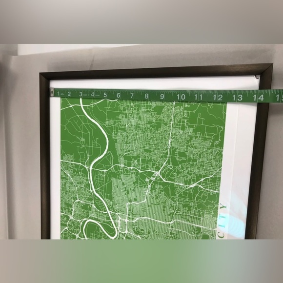 KANSAS CITY , City Map Framed Wall Art Print, Great Home Decor 14.5”x20” - Picture 4 of 11